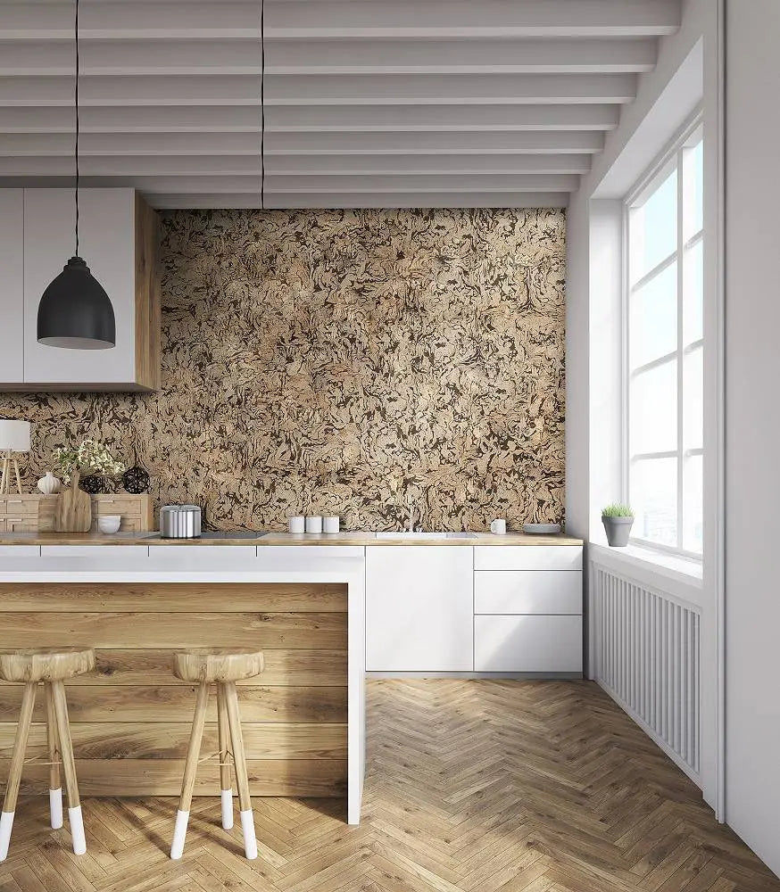 ZEBRA Acoustic Cork Wall Panels in modern kitchen | DecorMania UK