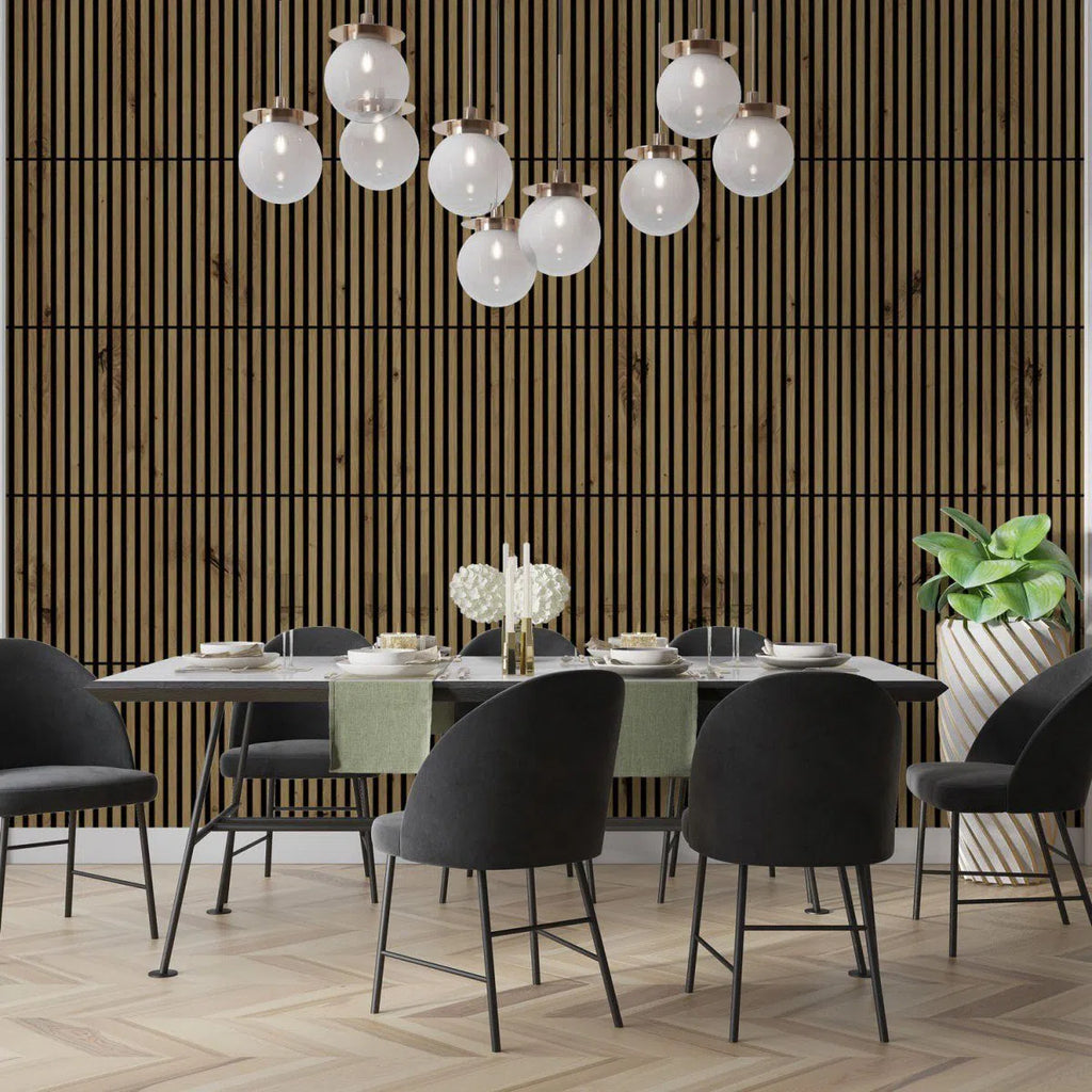 Acoustic Slats panel square - European OAK - Slats acoustic 3D Panels | DecorMania