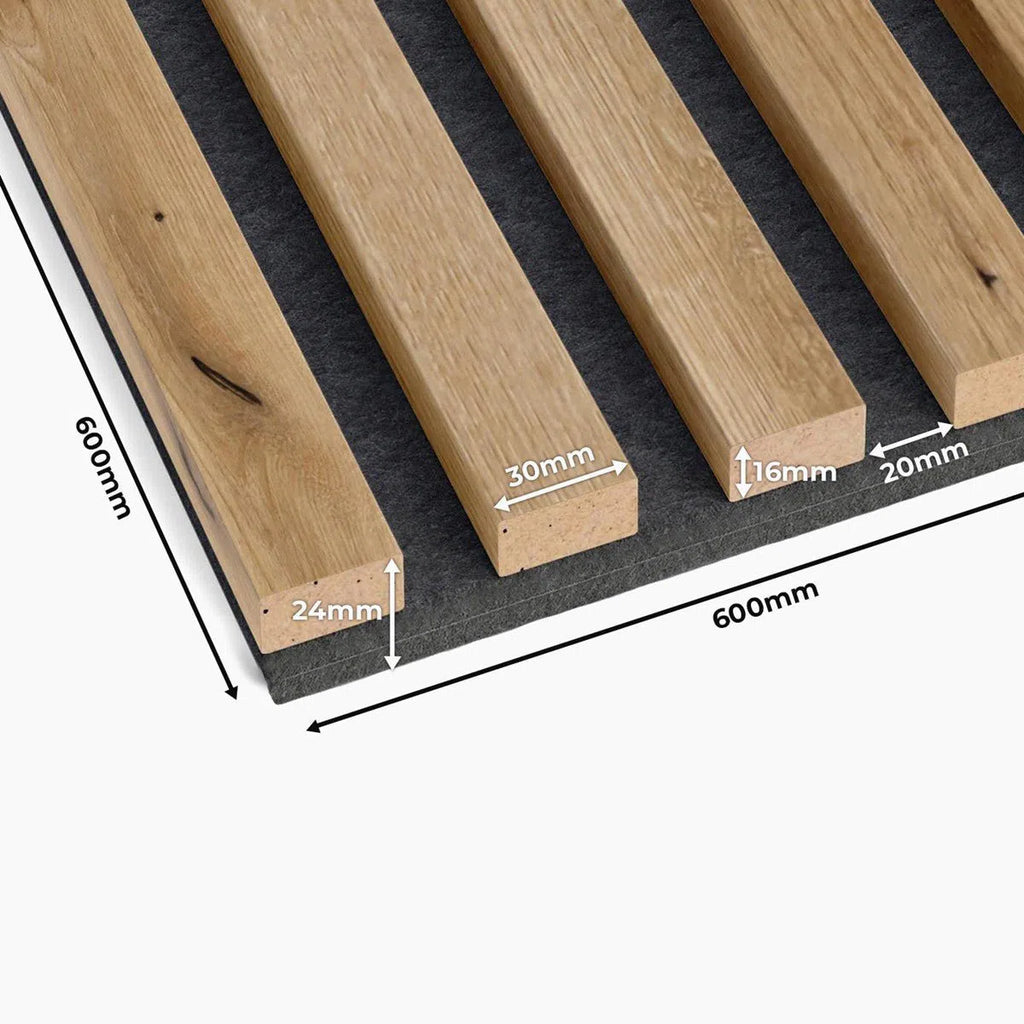Acoustic Slats panel square - European OAK - Slats acoustic 3D Panels | DecorMania