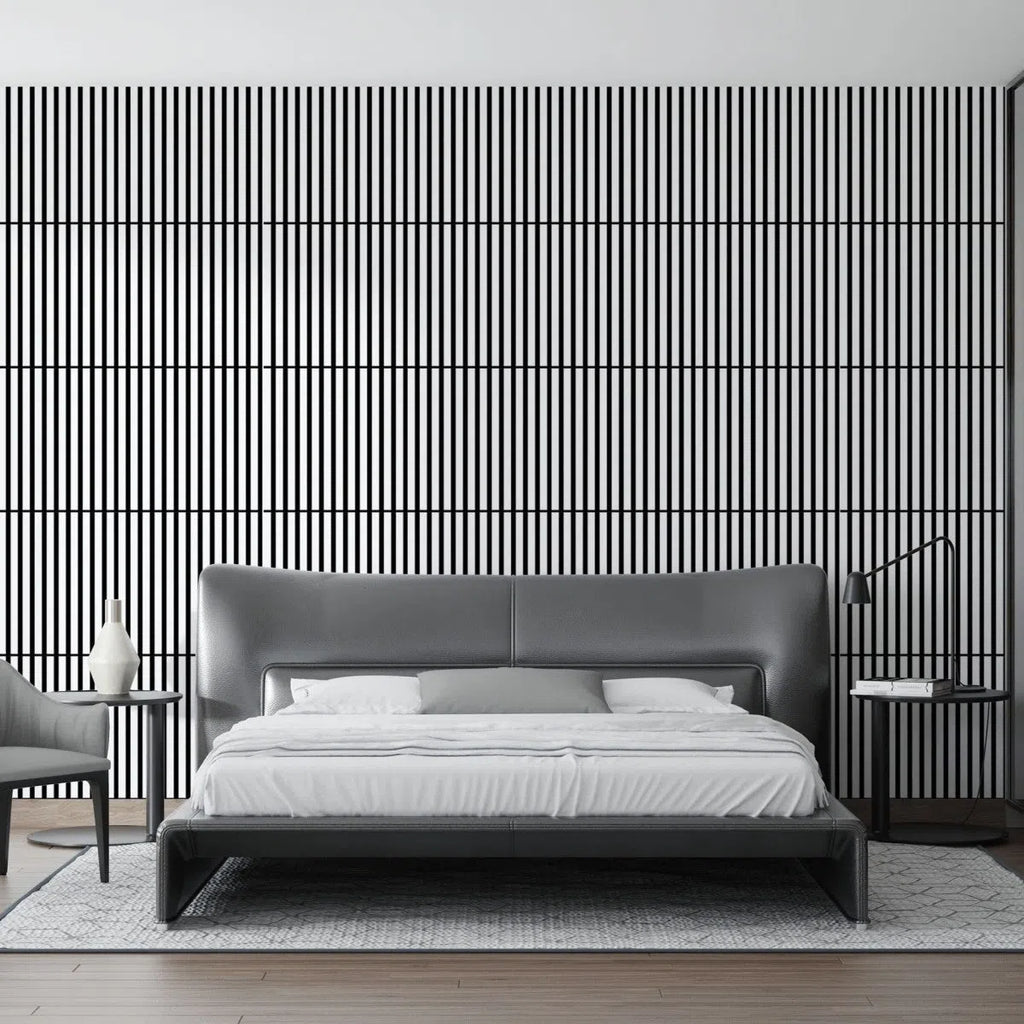 Acoustic Slats panel square - WHITE - Slats acoustic 3D Panels | DecorMania