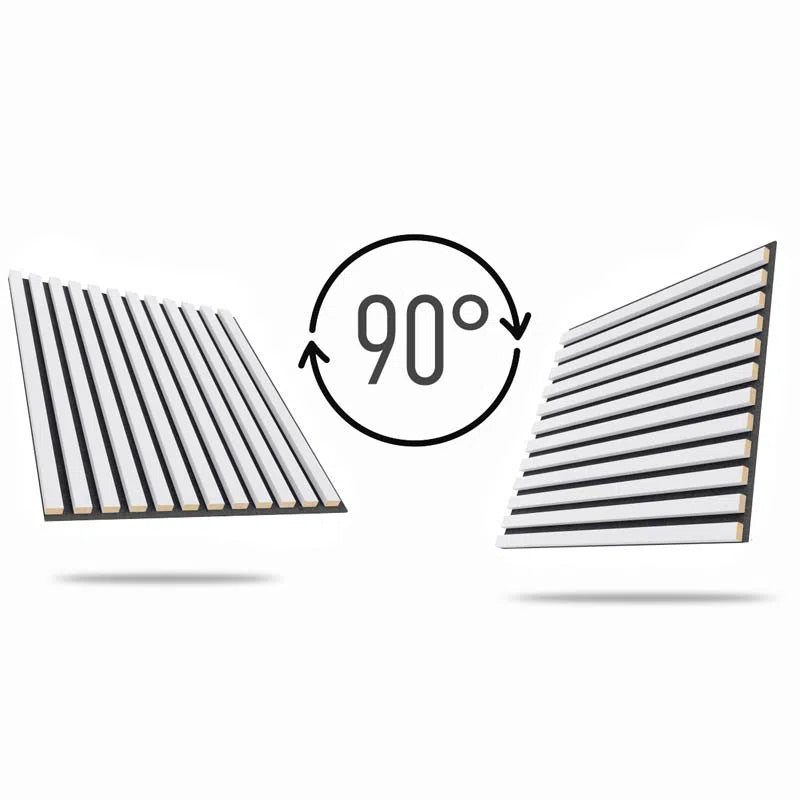Acoustic Slats panel square - WHITE - Slats acoustic 3D Panels | DecorMania