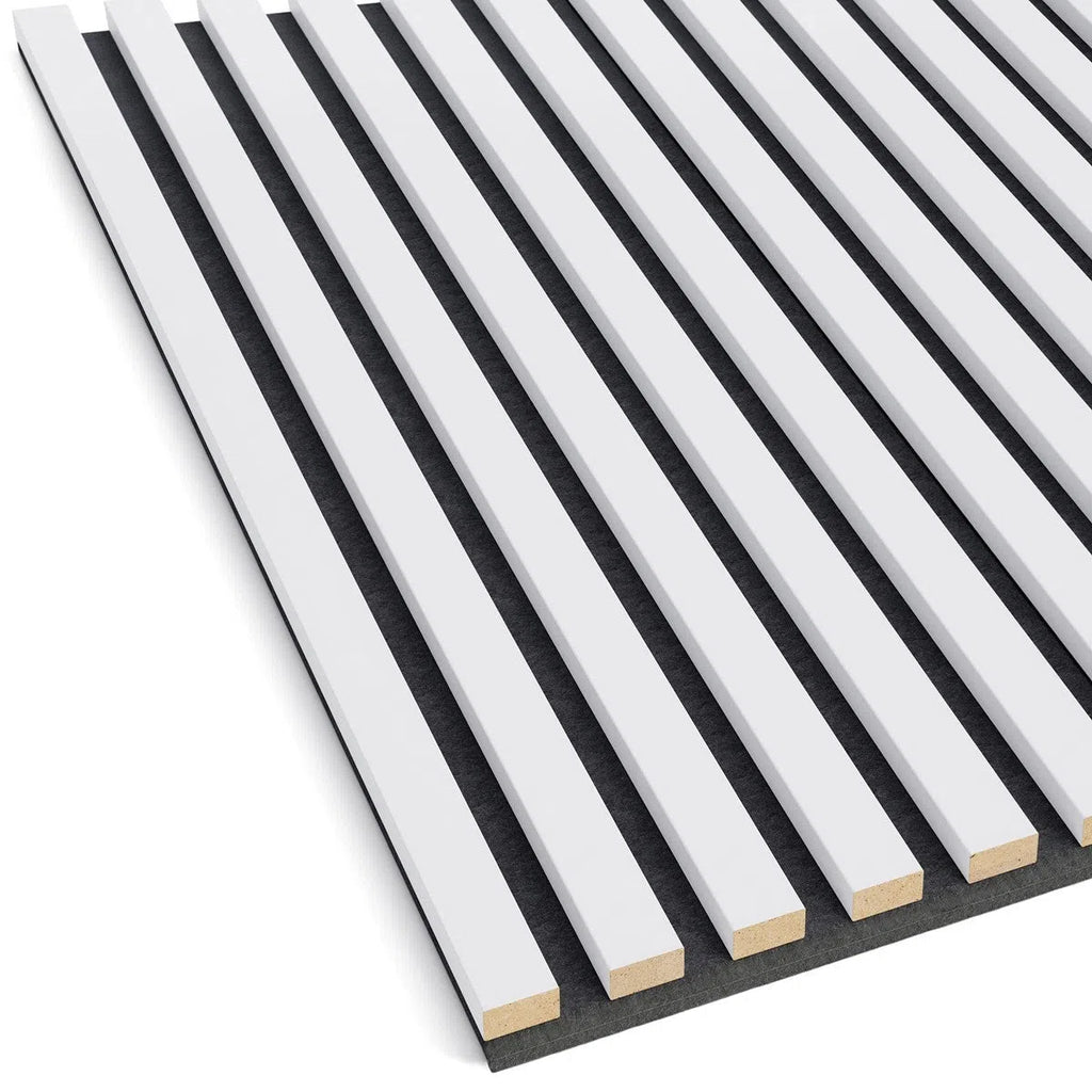 Acoustic Slats panel square - WHITE - Slats acoustic 3D Panels | DecorMania