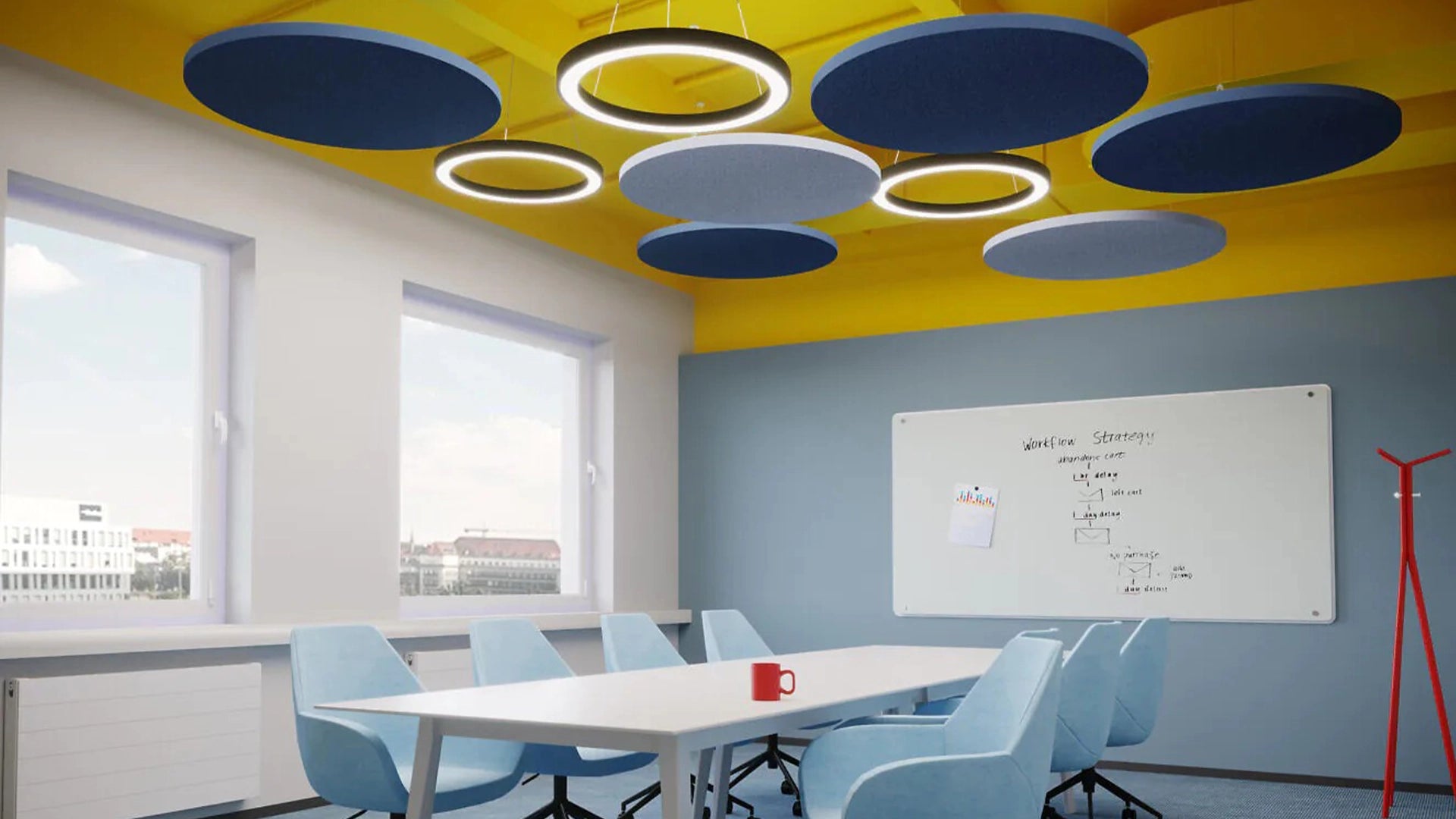 Fluffo AIR Acoustic suspended ceiling panel after mounting