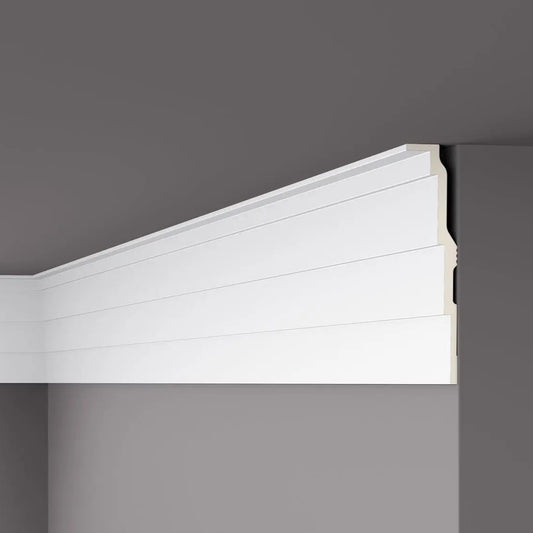 AD21 ART DECO 2M Ceiling Coving on the grey ceiling   DecorMania UK 