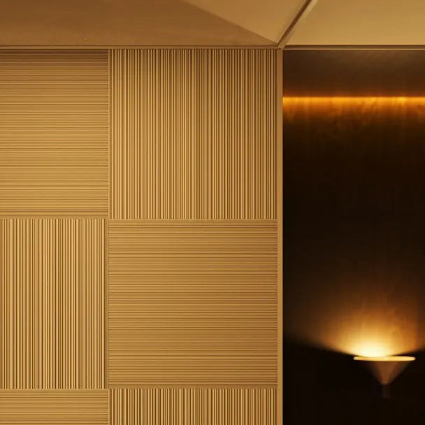 Close-up of ALLEGRETTINO ARSTYL decorative wall panels arranged in alternating linear patterns