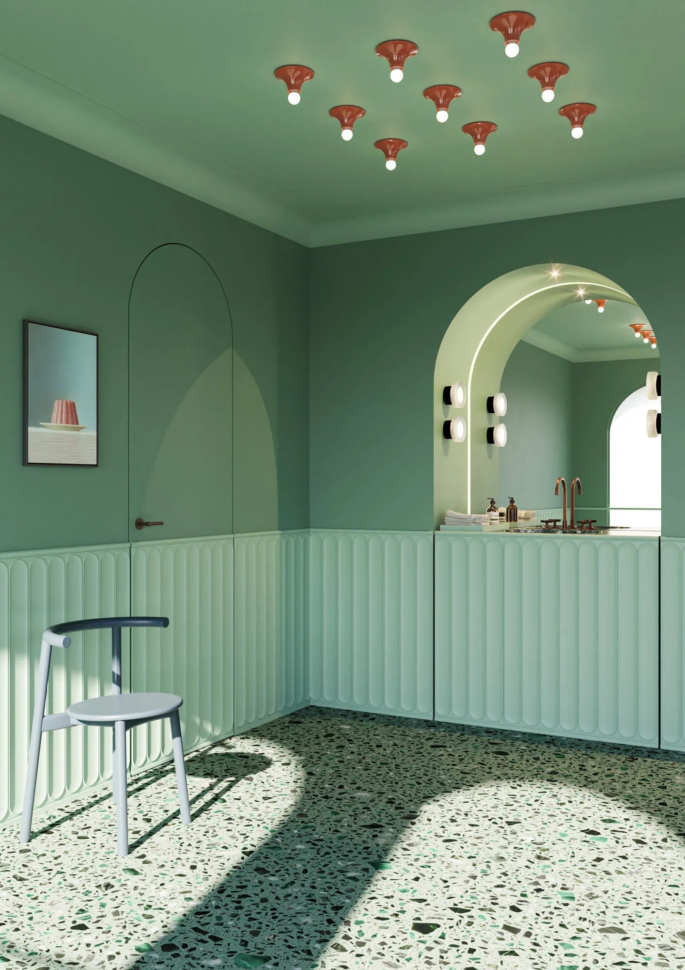 ARC S Arstyl® 3D Wall Panels in a cozy living room, highlighting its elegant curved design | DecorMania UK