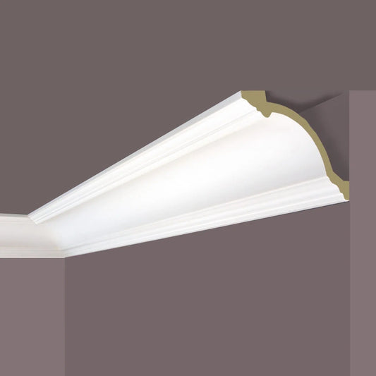 ARCADIA Z72 2.44M Ceiling Coving on grey ceiling  | DecorMania UK 