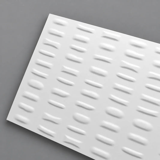 White BOHEMIA ARSTYL wall panel with raised organic shapes on a grey background