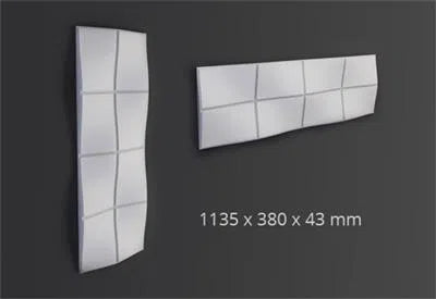 Dimensions of BUMP 3D Wall Panels 1135 x 380 x 43mm | DecorMania UK