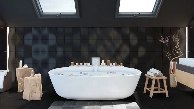 BUMP 3D Wall Panels in a stylish bathroom, enhancing the wall with its dimensional design | DecorMania UK
