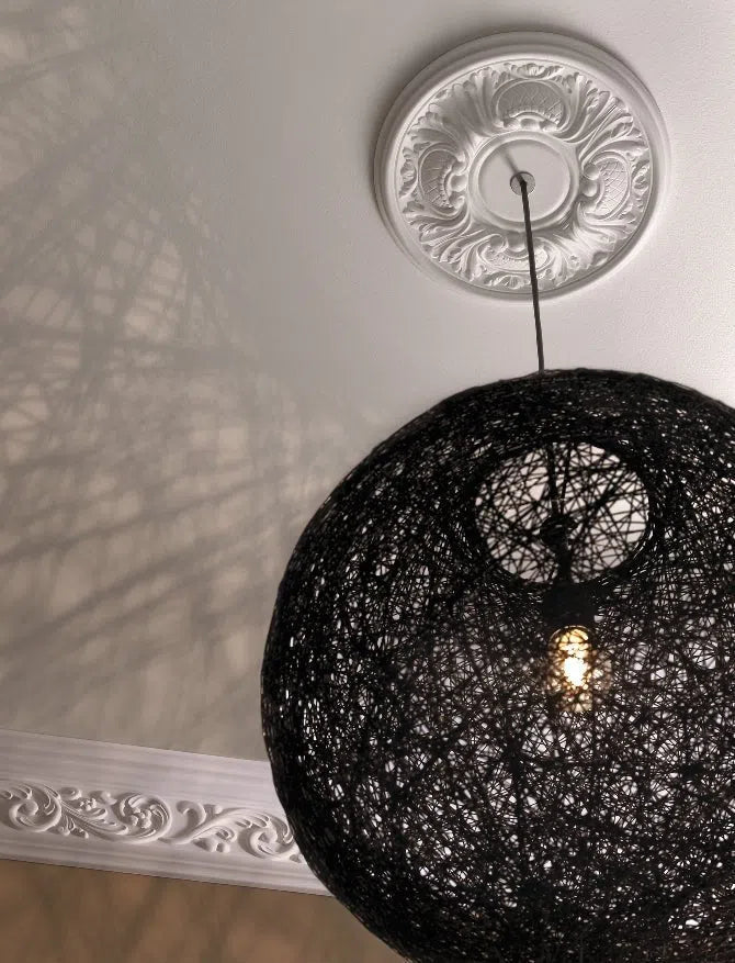 CARLA R1517 Ceiling Rose with a modern pendant light | DecorMania UK 