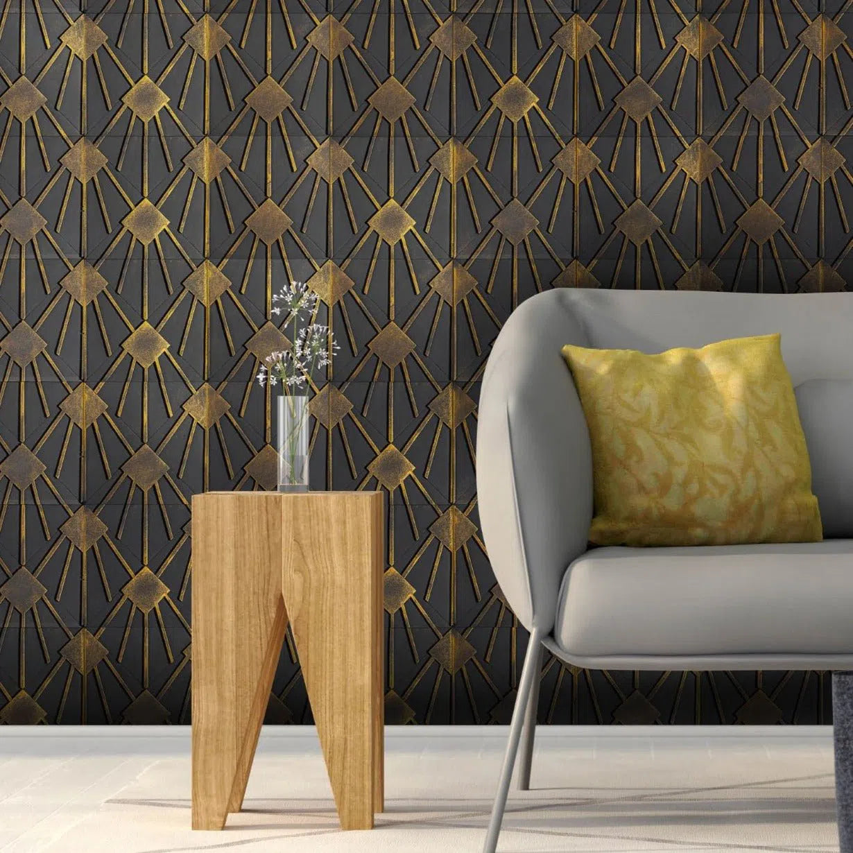 Concrete 3D Tile ANDROMEDA Grey - Box 12 - 3D Concrete Tiles | DecorMania