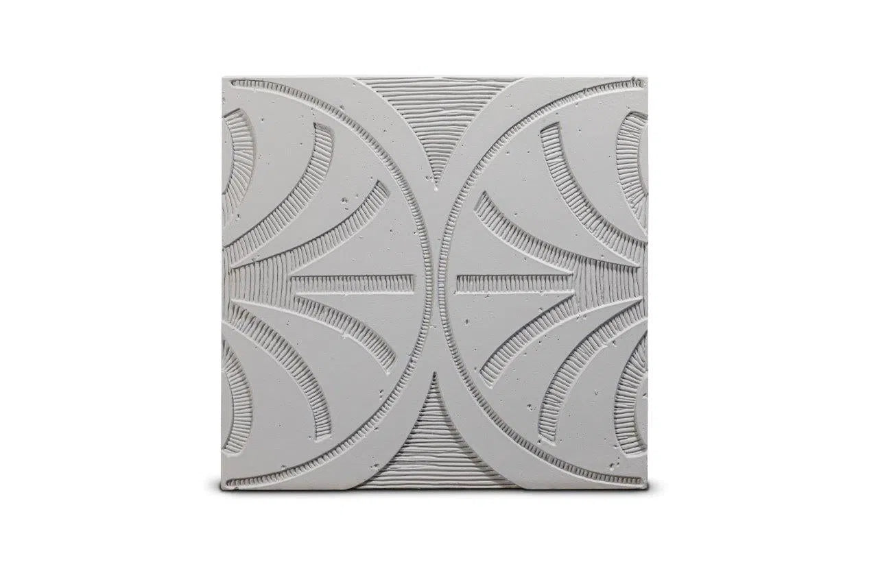 Concrete 3D Tile CARINA Light Grey - Box of 6 - 3D Concrete Tiles | DecorMania