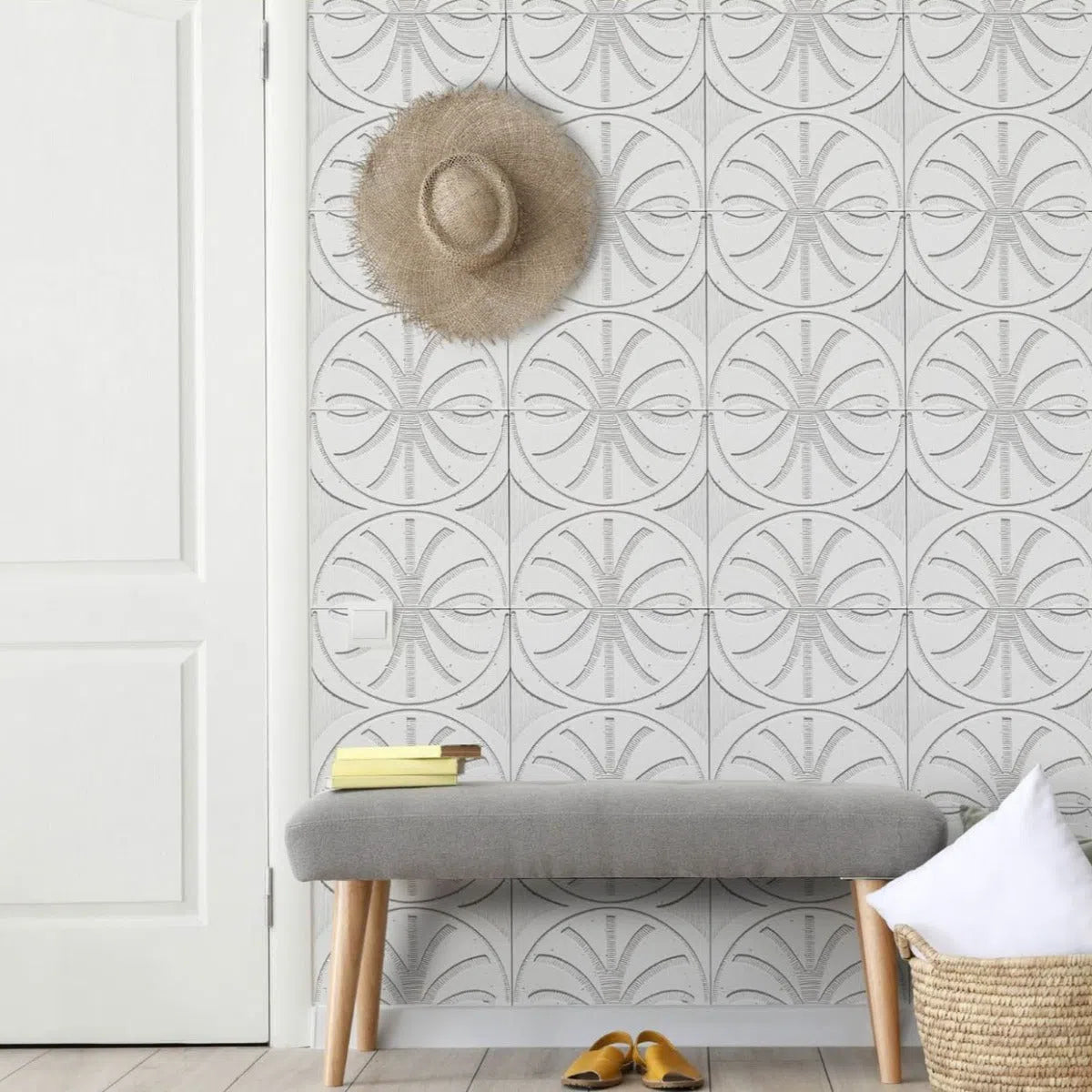 Concrete 3D Tile CARINA Light Grey - Box of 6 - 3D Concrete Tiles | DecorMania