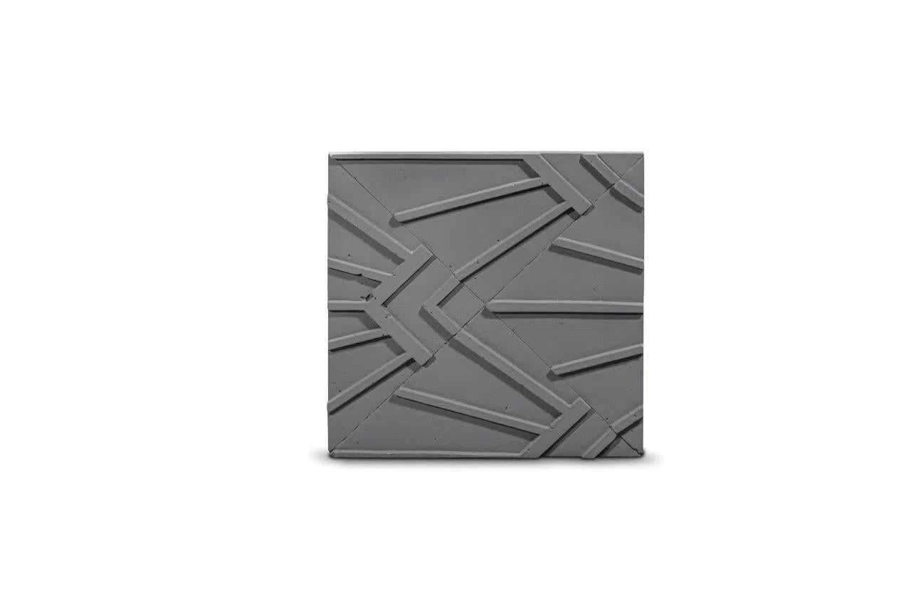 Concrete 3D Tile FORNAX Dark Grey - Box of 12 - 3D Concrete Tiles | DecorMania