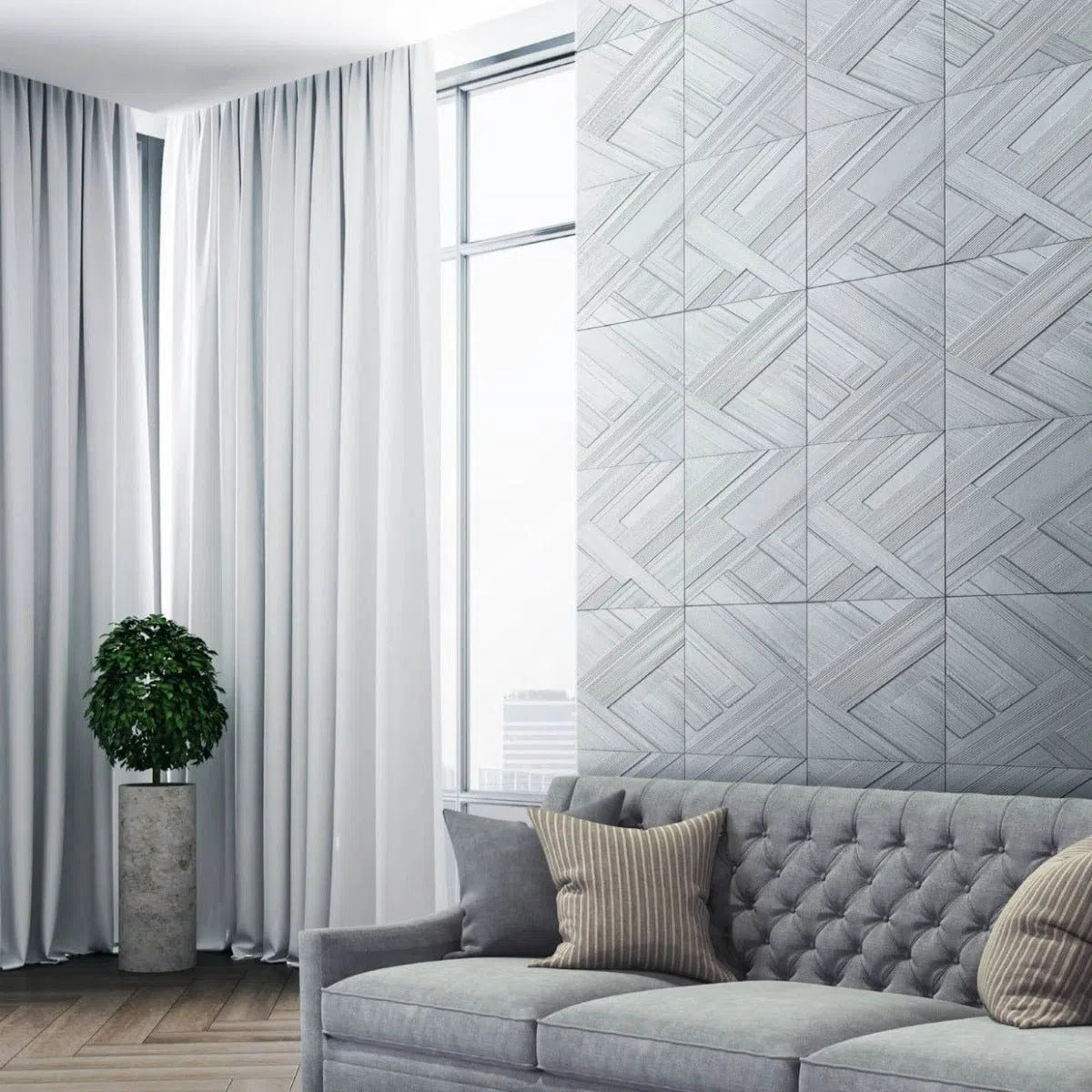 Concrete 3D Tile LUX - Box of 4 - 3D Concrete Tiles | DecorMania