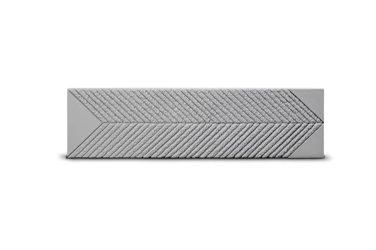 Concrete 3D Tile SAGITA Grey - Box of 8 - 3D Concrete Tiles | DecorMania