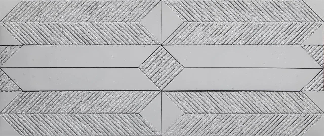 Concrete 3D Tile SAGITA Grey - Box of 8 - 3D Concrete Tiles | DecorMania
