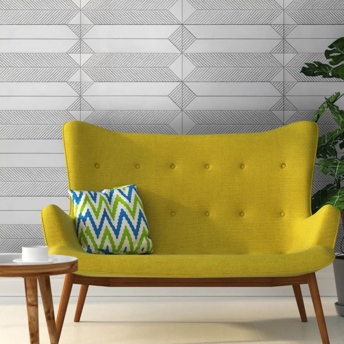 Concrete 3D Tile SAGITA Grey - Box of 8 - 3D Concrete Tiles | DecorMania