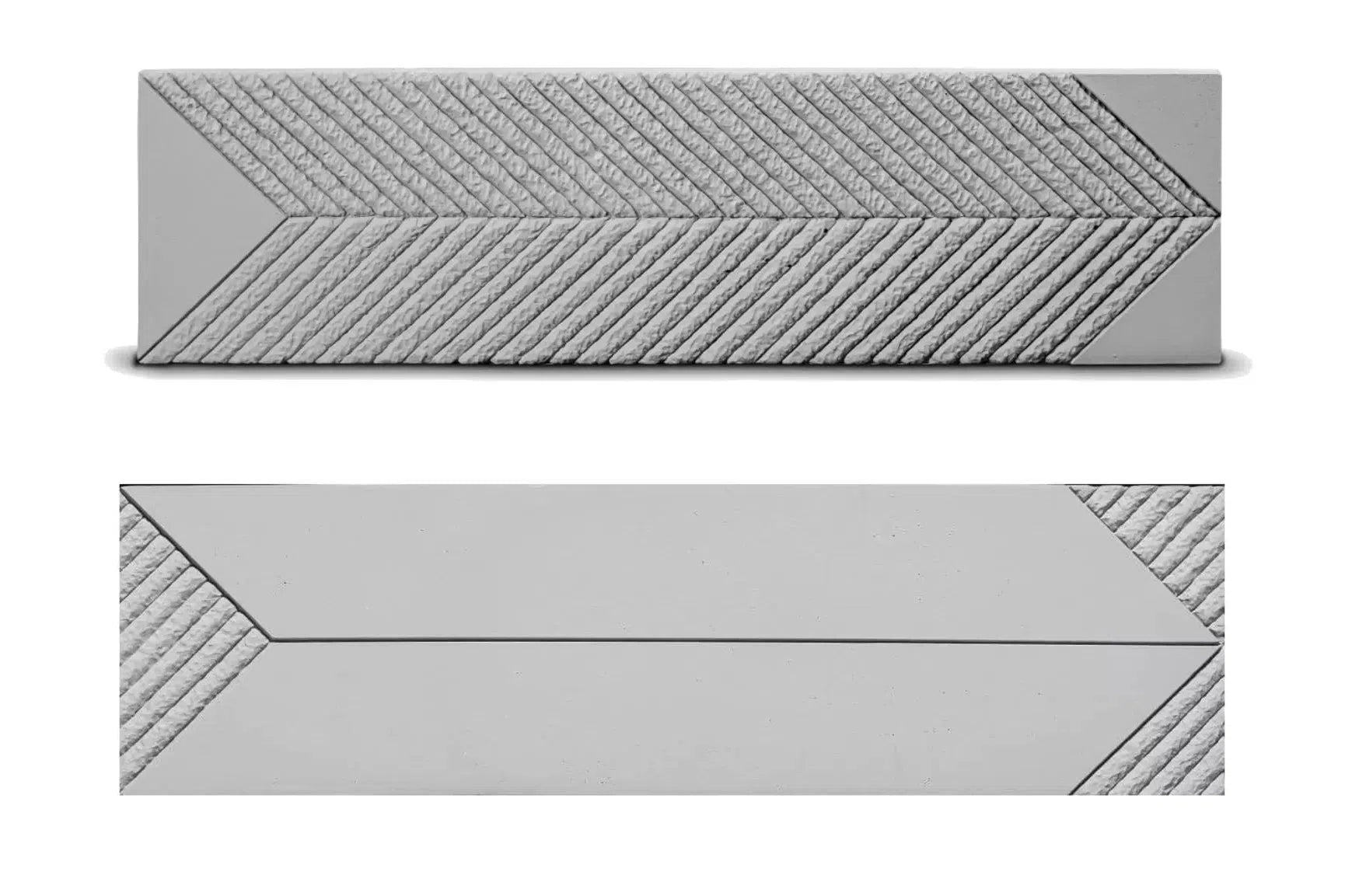 Concrete 3D Tile SAGITA Grey - Box of 8 - 3D Concrete Tiles | DecorMania