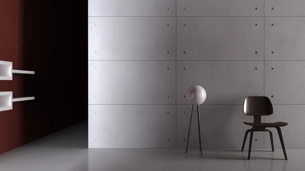 3D Concrete Wall Panel CLADDING in a modern hallway | DecorMania UK