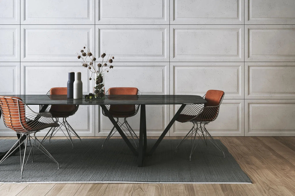 3D Concrete Wall Panels FRAMES in a dining space | DecorMania UK