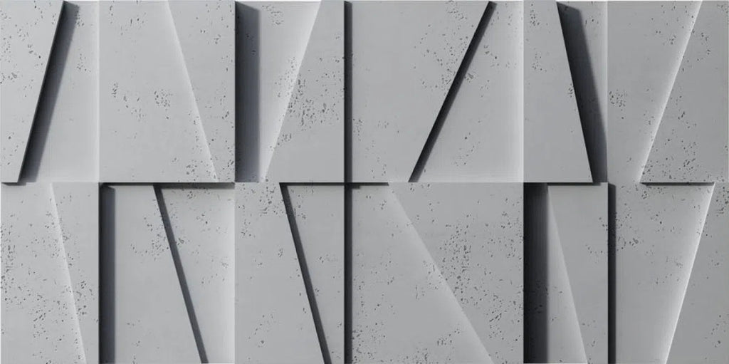Close-up view of 3D Concrete Wall Panel  BOOKCASE | DecorMania UK