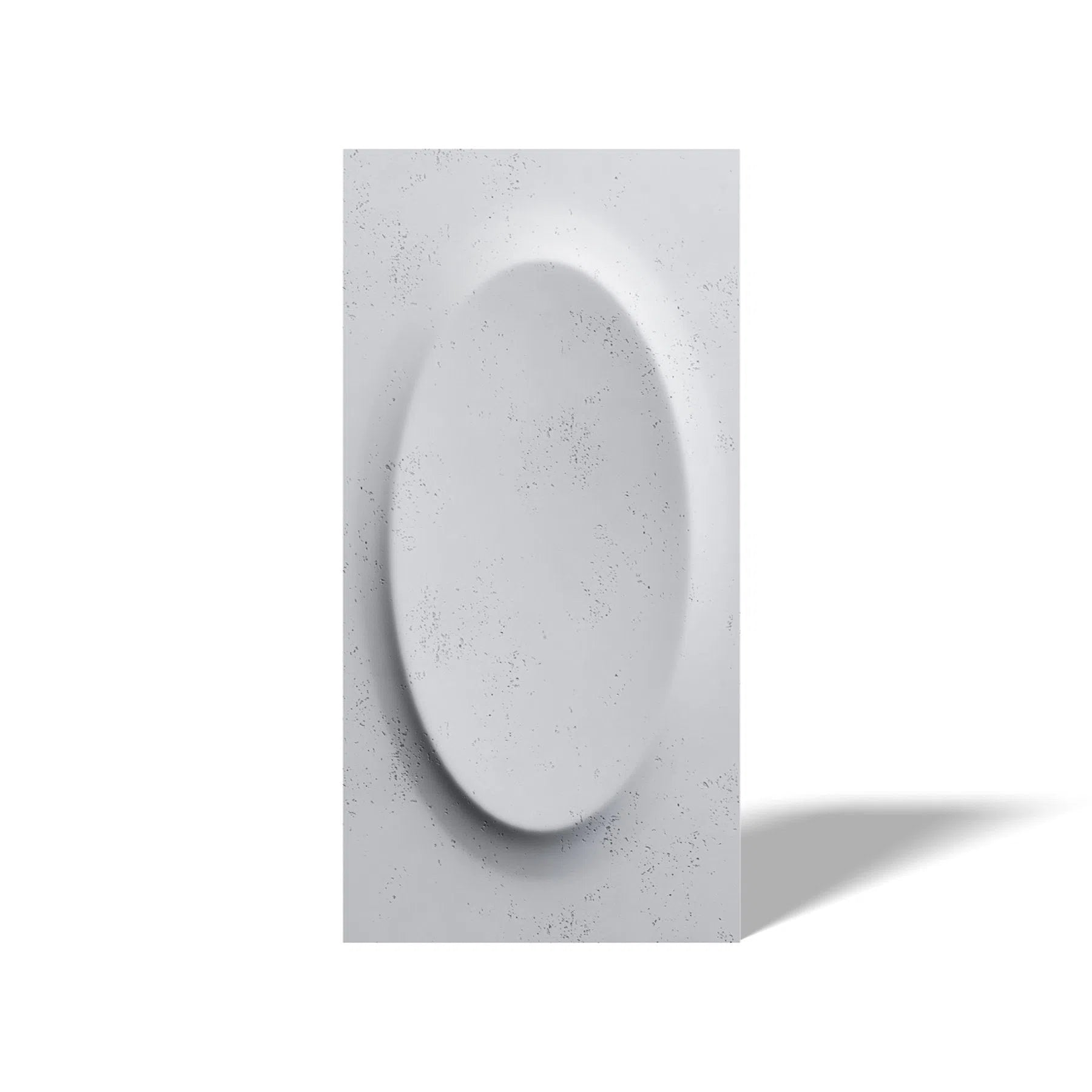 3D Concrete Wall Panel OVAL on a white background | DecorMania UK