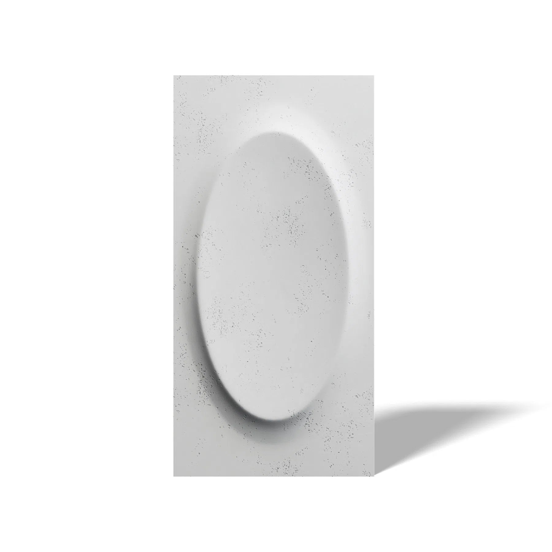 3D Concrete Wall Panel OVAL on a white background | DecorMania UK