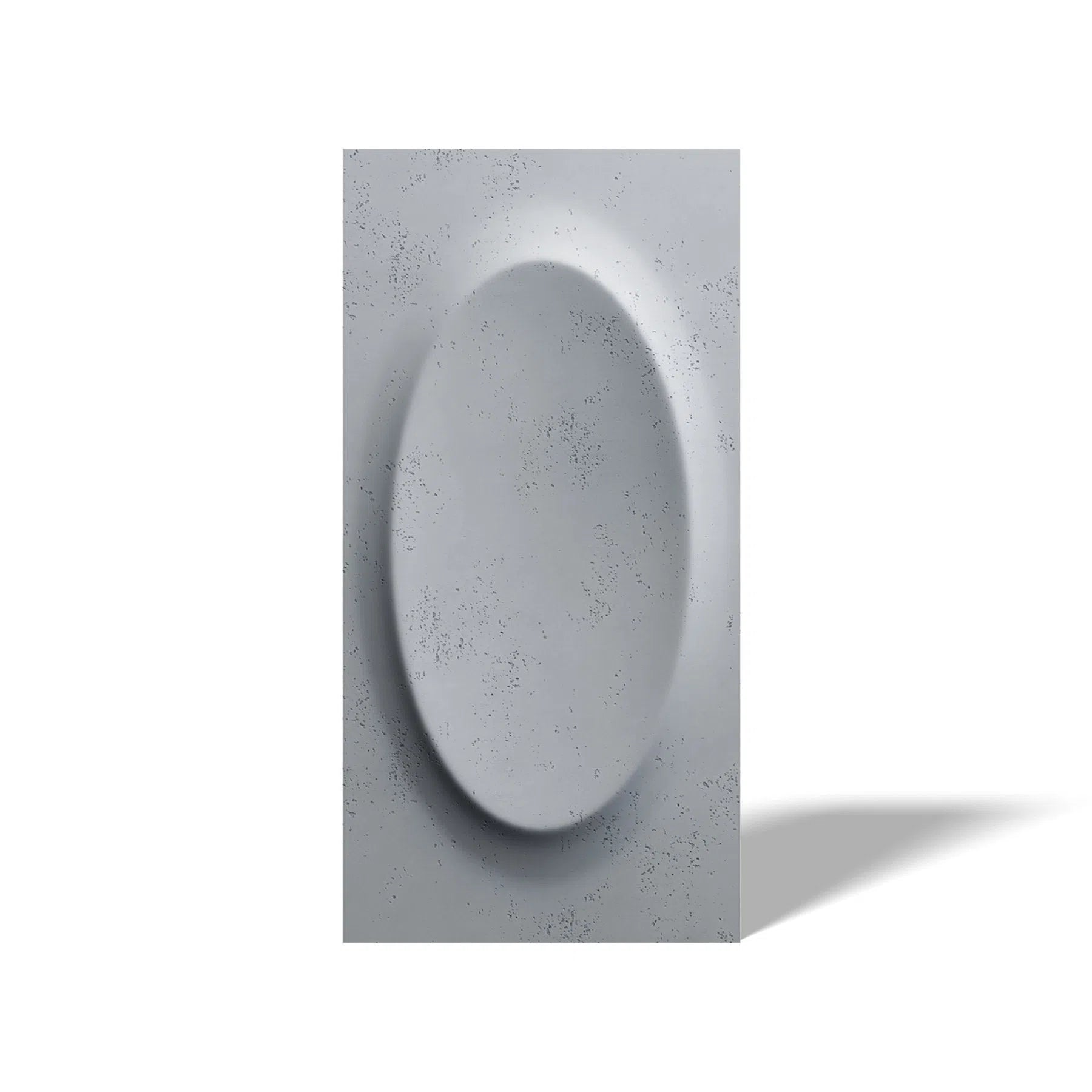 3D Concrete Wall Panel OVAL on a white background | DecorMania UK