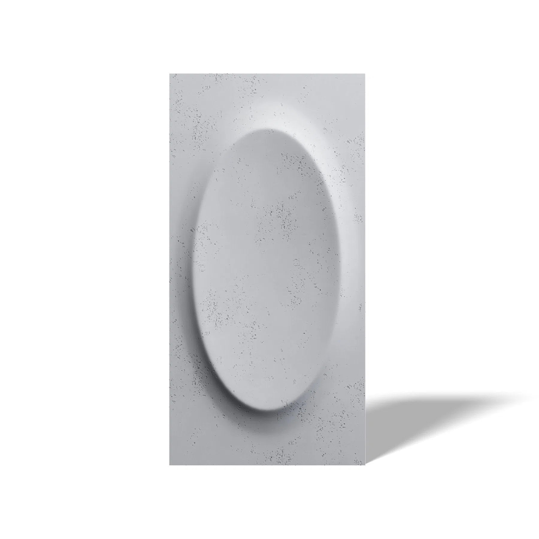 3D Concrete Wall Panel OVAL on a white background | DecorMania UK