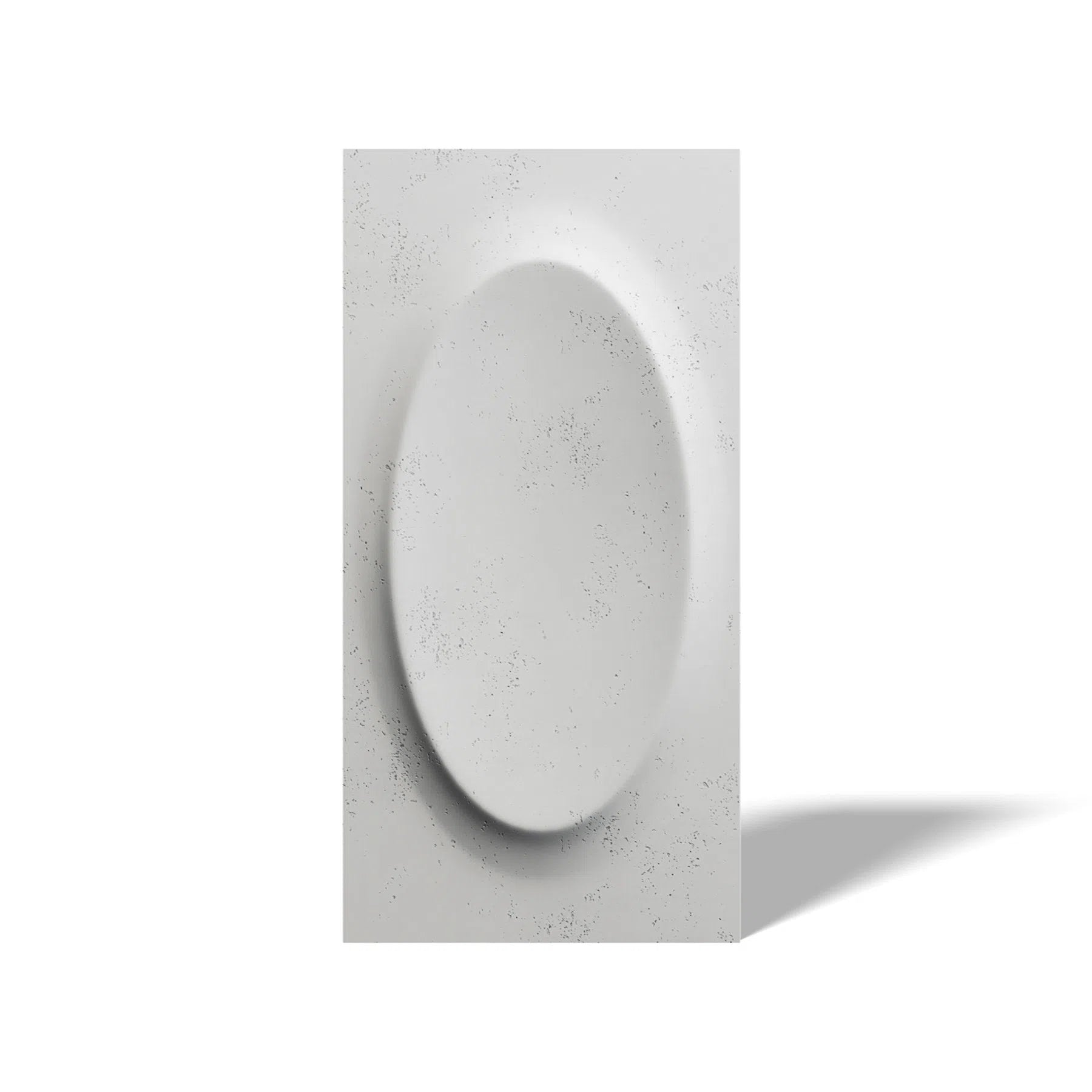 3D Concrete Wall Panel OVAL on a white background | DecorMania UK