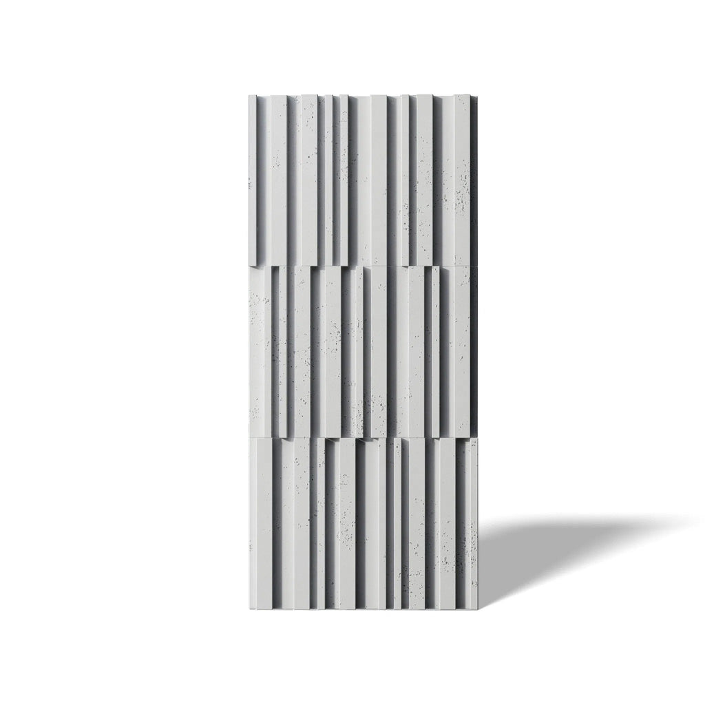 3D Concrete Wall Panel RIFT MIXED on a white background | DecorMania UK