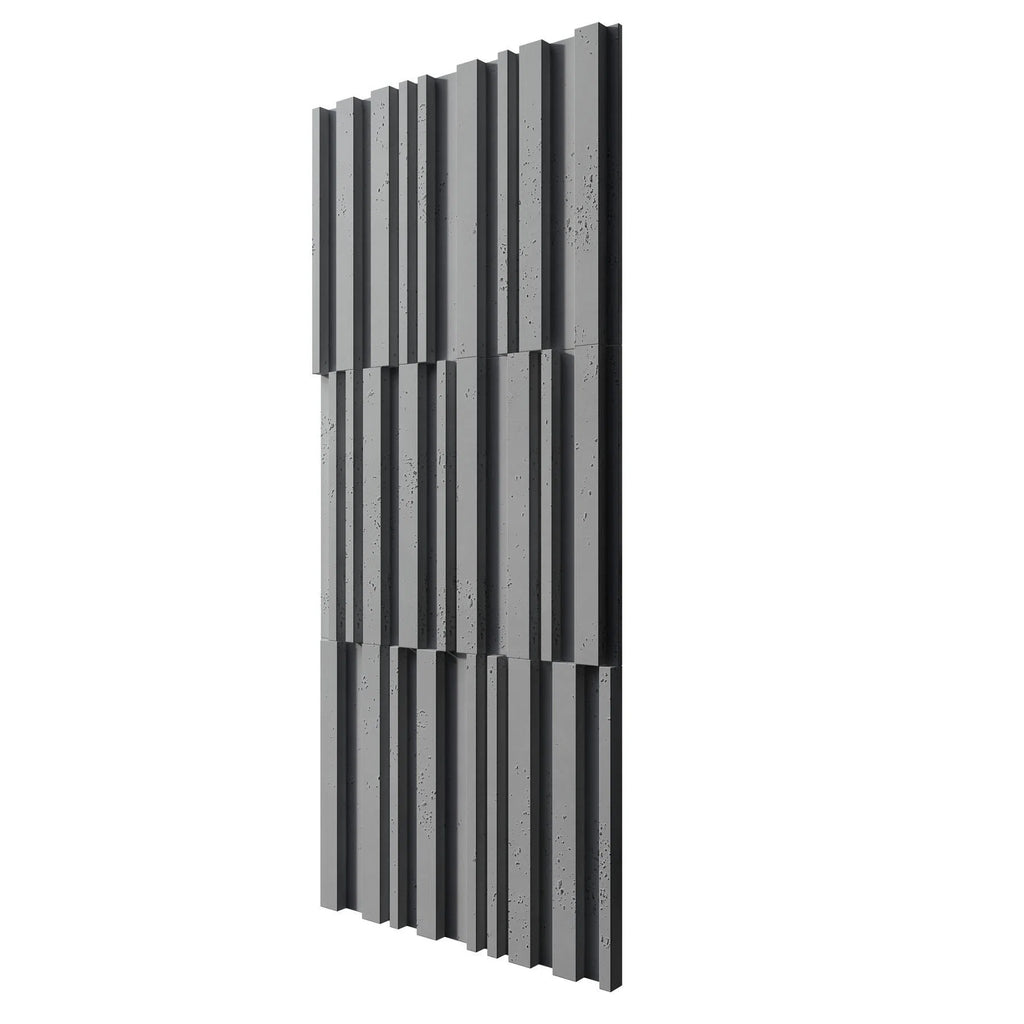 3D Concrete Wall Panel RIFT MIXED on a white background | DecorMania UK