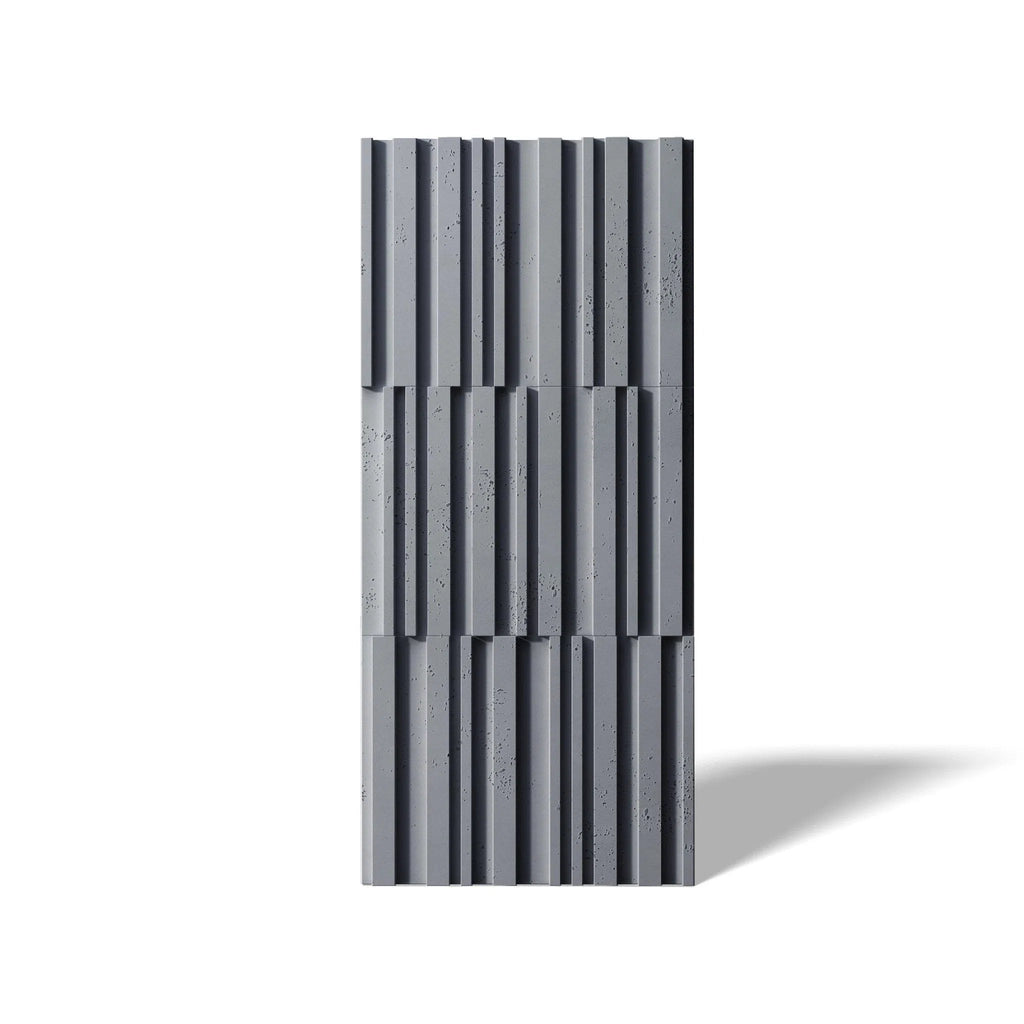 3D Concrete Wall Panel RIFT MIXED on a white background | DecorMania UK