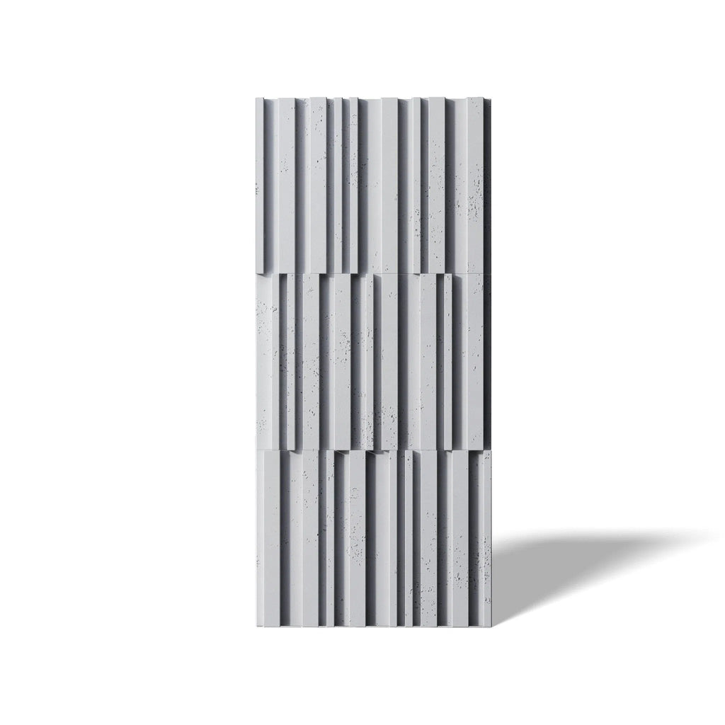 3D Concrete Wall Panel RIFT MIXED on a white background | DecorMania UK