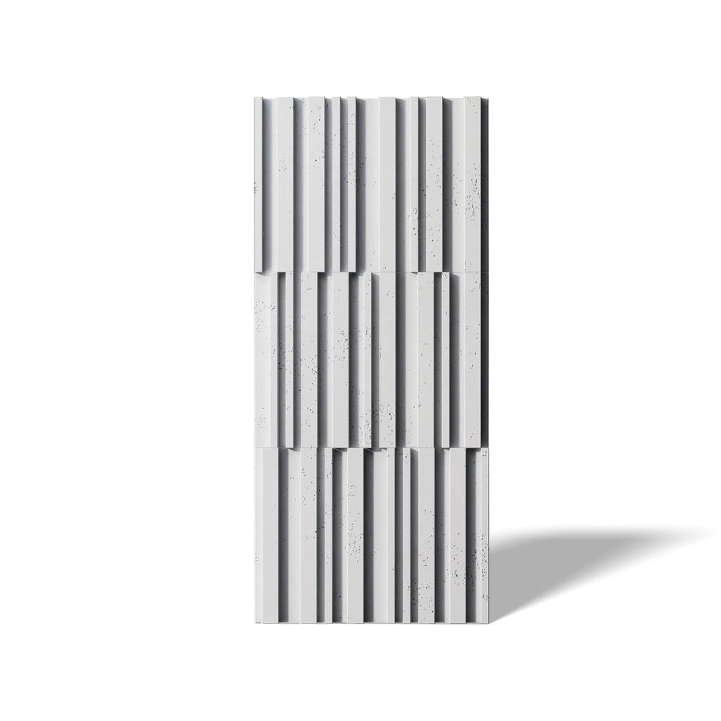 3D Concrete Wall Panel RIFT MIXED on a white background | DecorMania UK