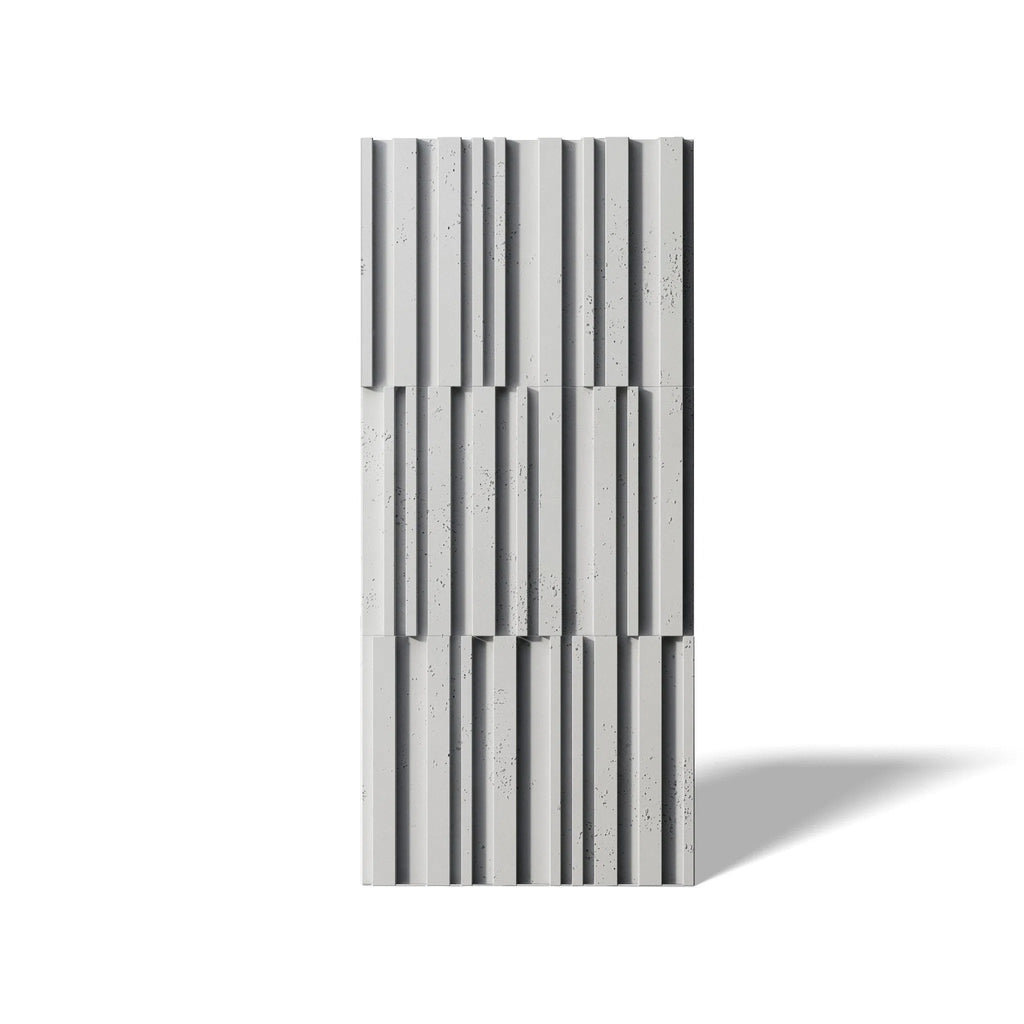3D Concrete Wall Panel RIFT MIXED on a white background | DecorMania UK