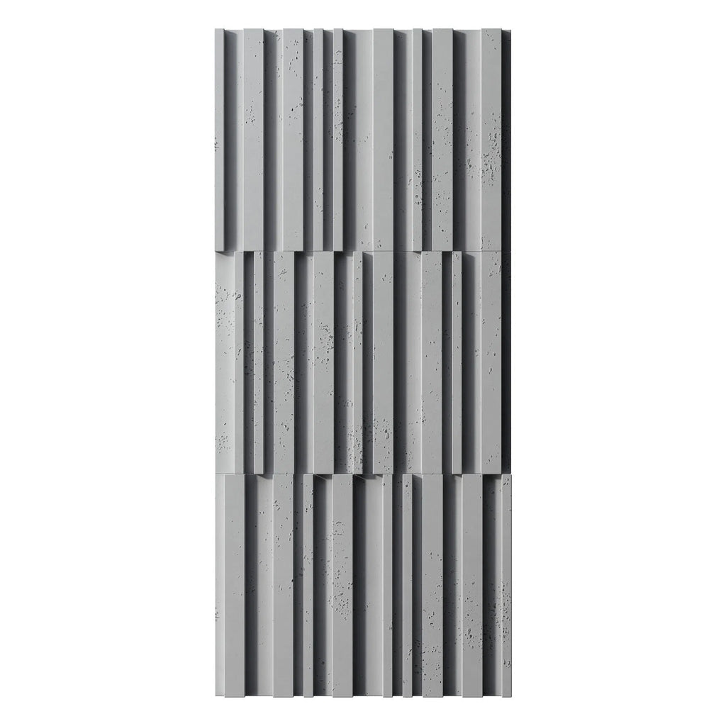3D Concrete Wall Panel RIFT MIXED on a white background | DecorMania UK