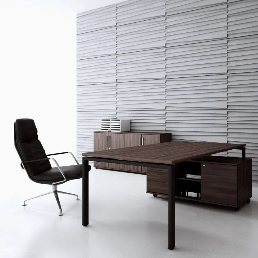 3D Concrete Wall Panels SHUTTERS in a modern office | DecorMania UK