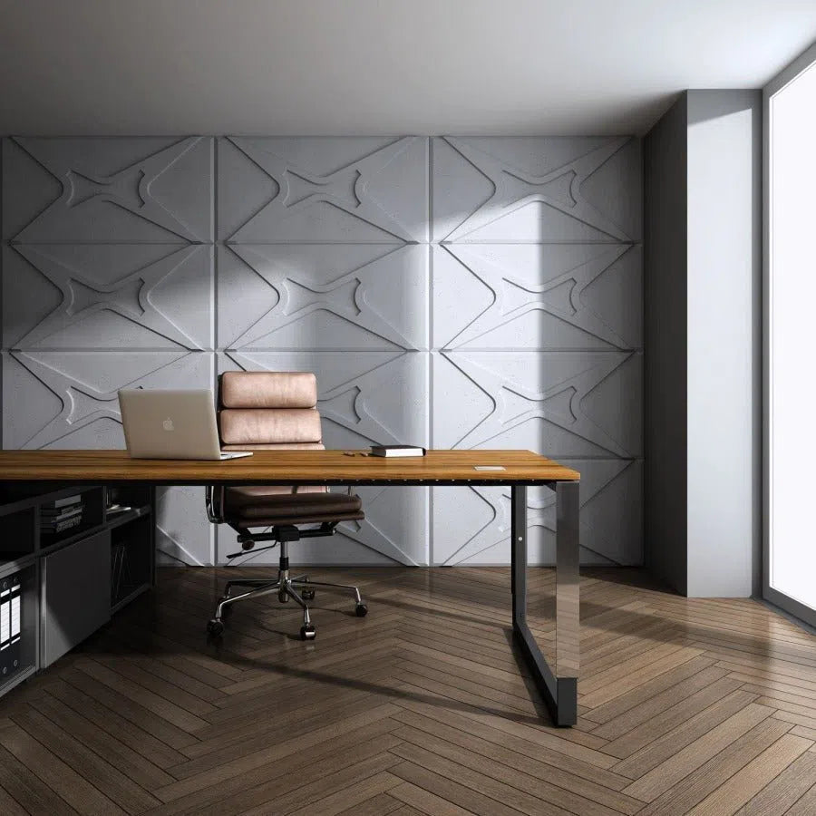 3D Concrete Wall Panel STARS in a classy office | DecorMania UK