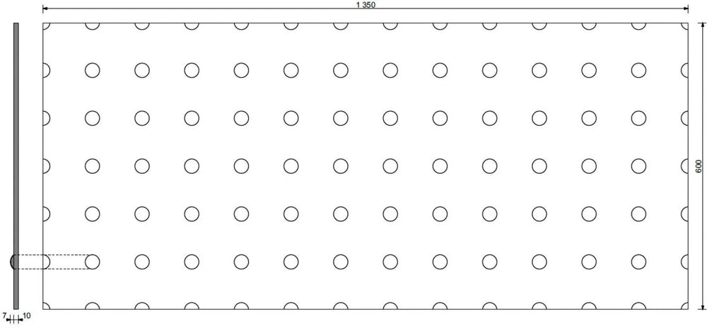 DIMENSIONS OF 3D Concrete Wall Panel STEEL DOTS | DecorMania UK