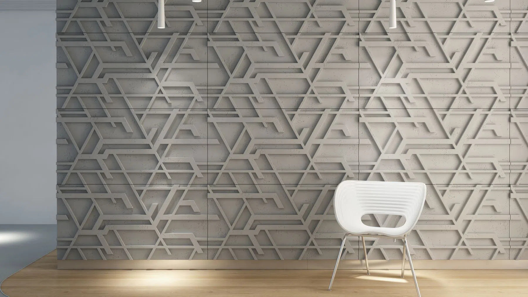 3D Concrete Wall Panel STELLAR in a stylish interior  | DecorMania UK
