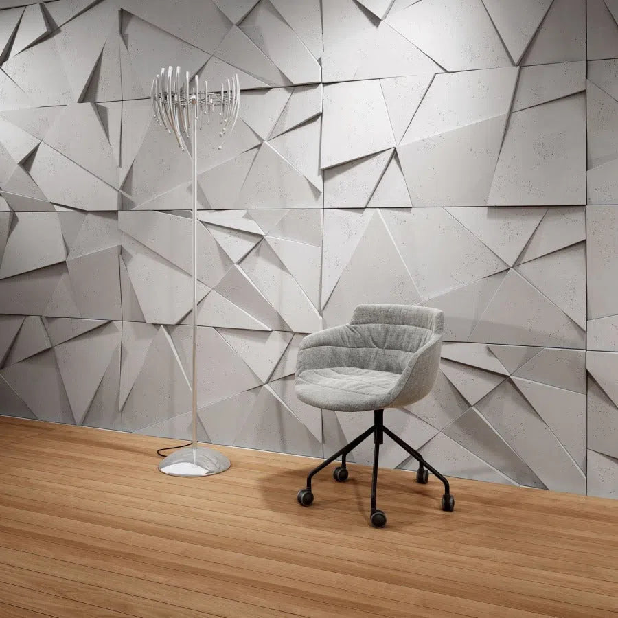 3D Concrete Wall Panels CRYSTAL in modern interior | DecorMania UK