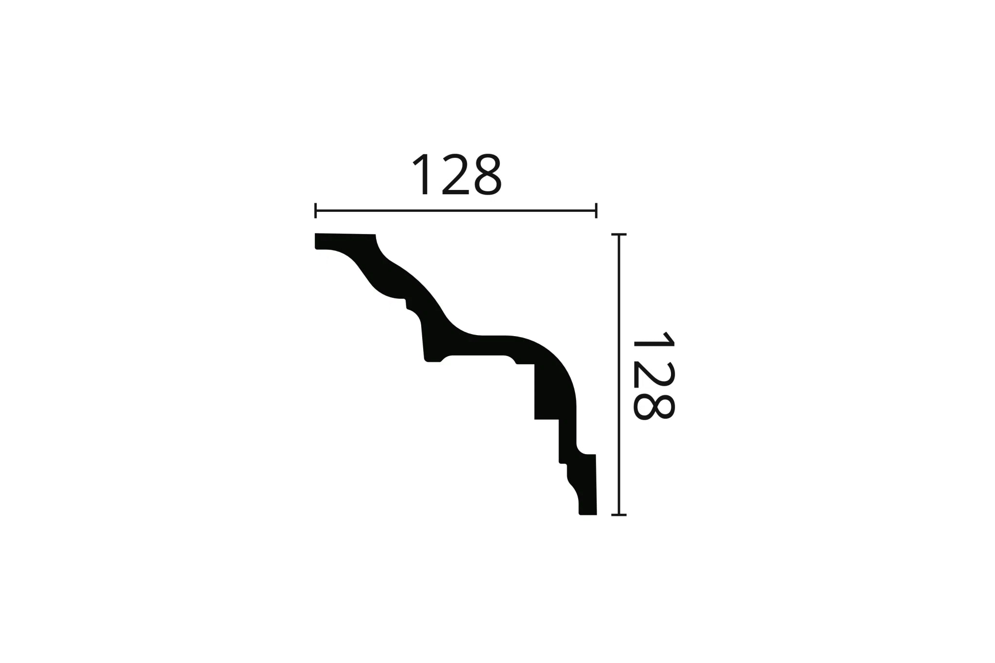 Dimensions of DANIELLA (Z5) ARSTYL® 2.44M Ceiling coving | DecorMania UK