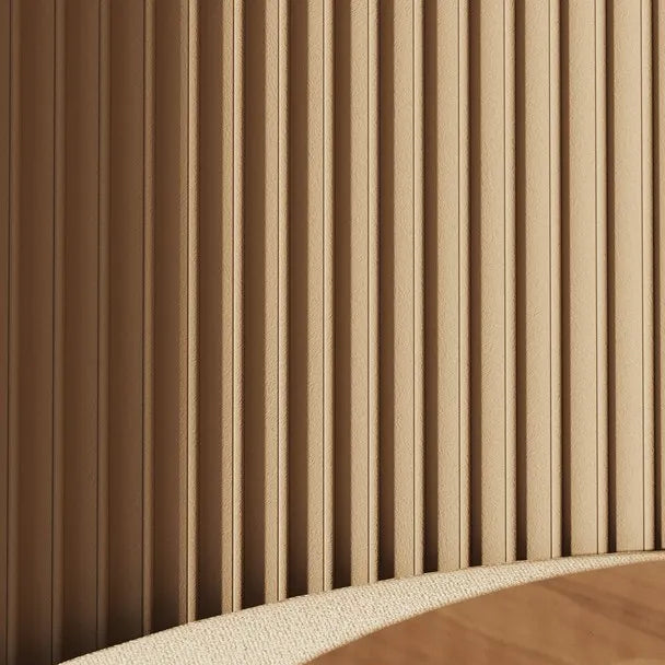 DORIQUE FLEX ARSTYL curved wall panels in a warm neutral restaurant interior