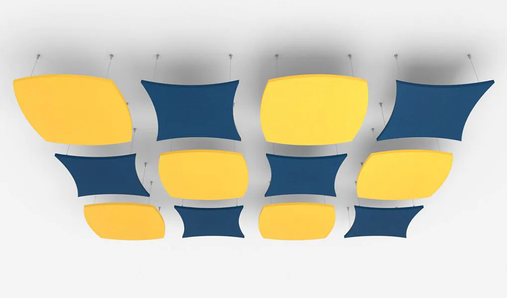 Echo AIR - Acoustic Suspended Ceiling Panel yellow and blue composition Decormania UK