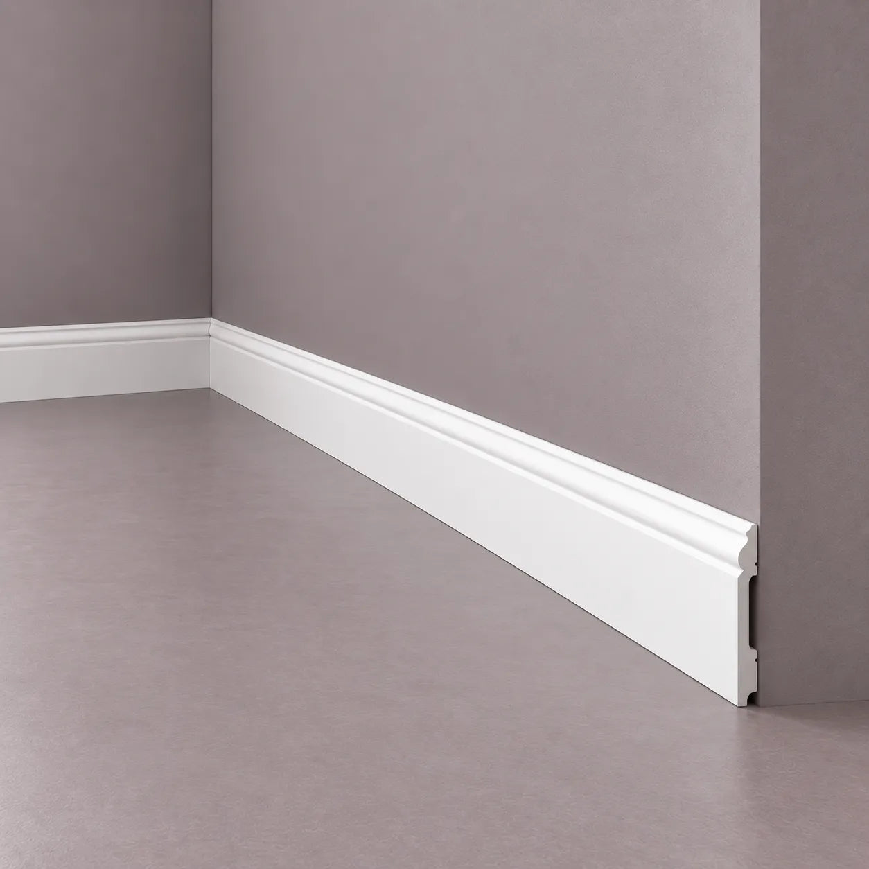 FB2F WALLSTYL white skirting board with classic decorative profile