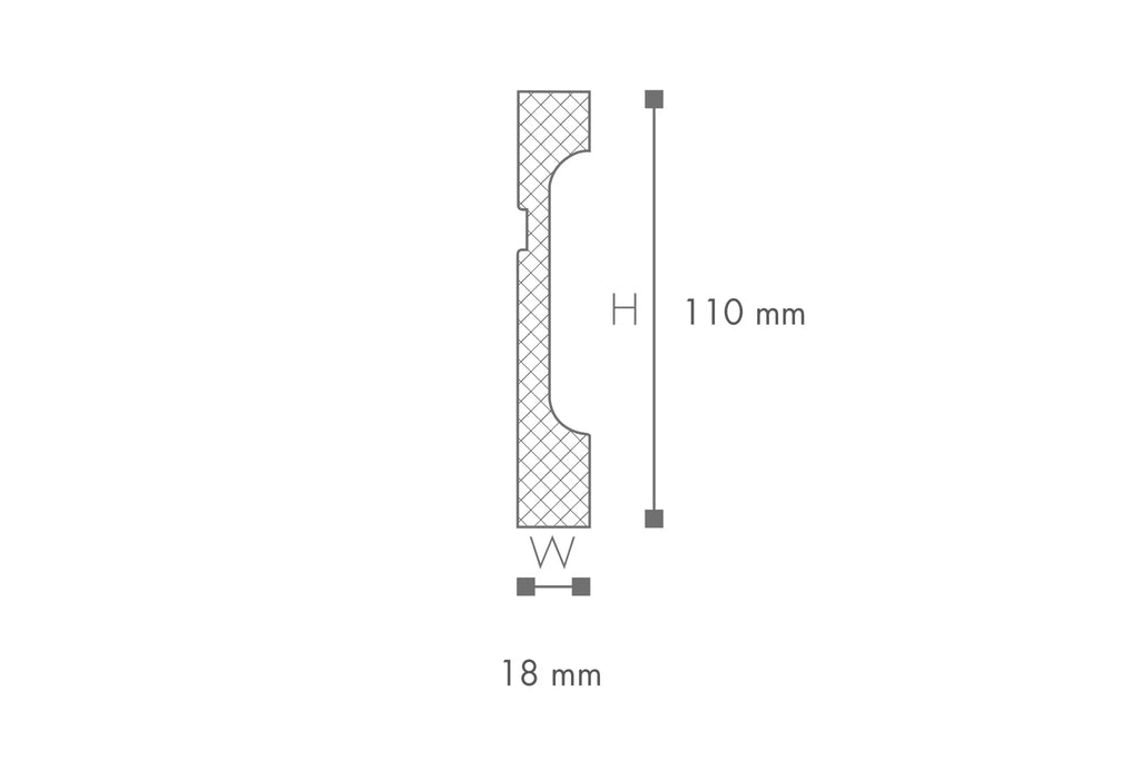 Dimensions of FD11 2M WALLSTYL SKIRTING BOARD - Skirtings | DecorMania UK 