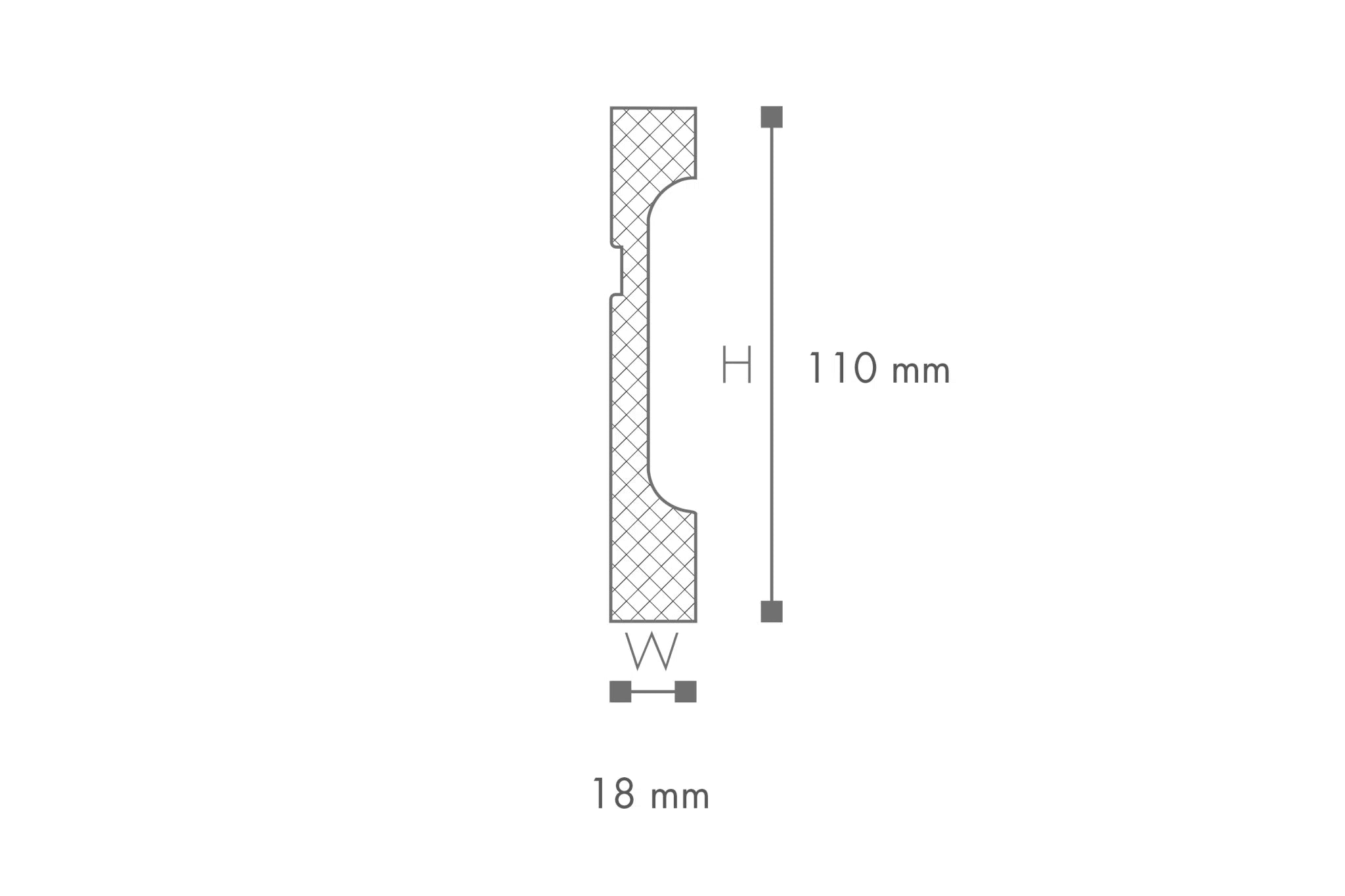 Dimensions of FD11 2M WALLSTYL SKIRTING BOARD - Skirtings | DecorMania UK 